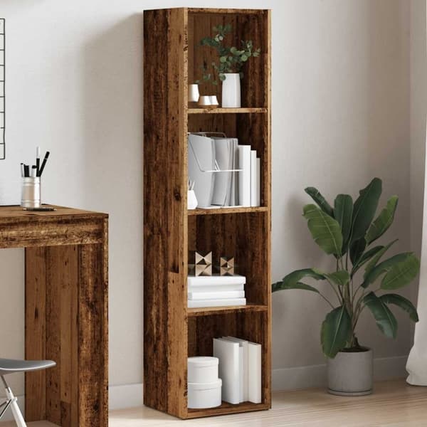 vidaXL bogskab 36x30x143 cm konstrueret træ antikt træ