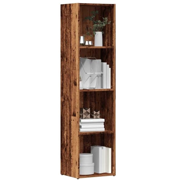 vidaXL bogskab 36x30x143 cm konstrueret træ antikt træ