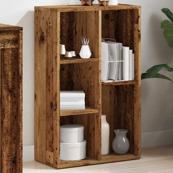 vidaXL bogskab 50x25x80 cm konstrueret træ antikt træ