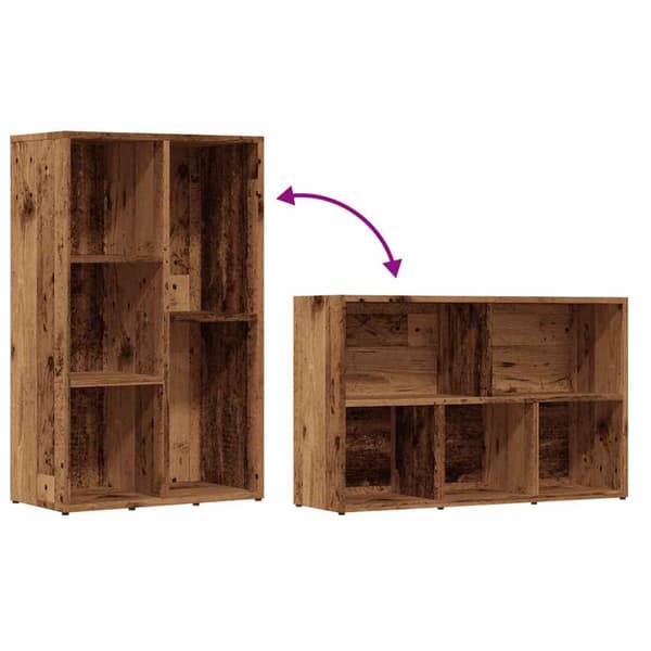 vidaXL bogskab 50x25x80 cm konstrueret træ antikt træ