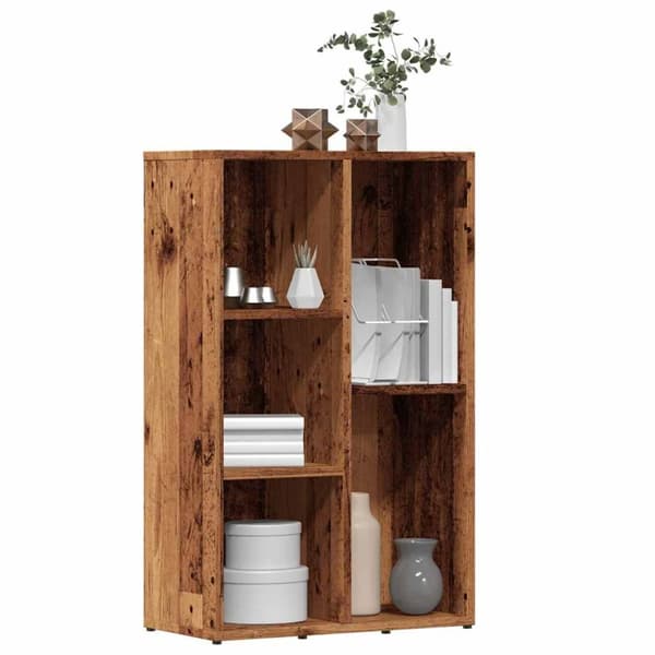 vidaXL bogskab 50x25x80 cm konstrueret træ antikt træ