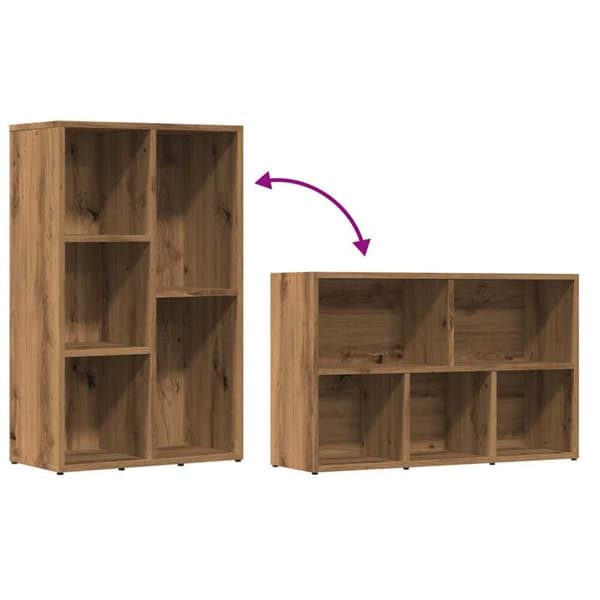vidaXL Kirjahylly käsityöläinen tammi 50x25x80 cm tekninen puu