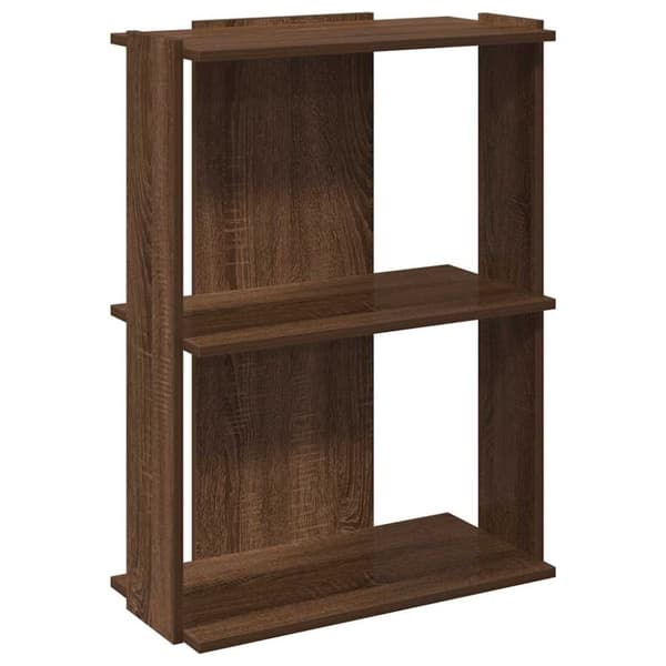 vidaXL bogreol 60x30x80 cm 3 hylder konstrueret træ brunt eg