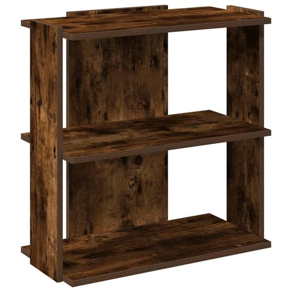 vidaXL Bokhylla 3 hyllplan rökfärgad ek 60x30x60 cm konstruerat trä