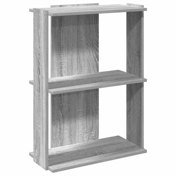 vidaXL Bokhylle 3 etasjer grå sonoma 60x30x80 cm konstruert tre