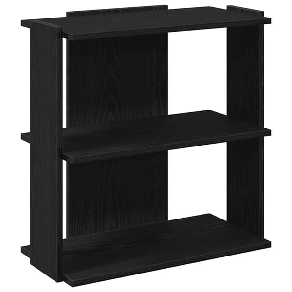 vidaXL Kirjahylly 3 kerrosta musta 60x30x60 cm tekninen puu