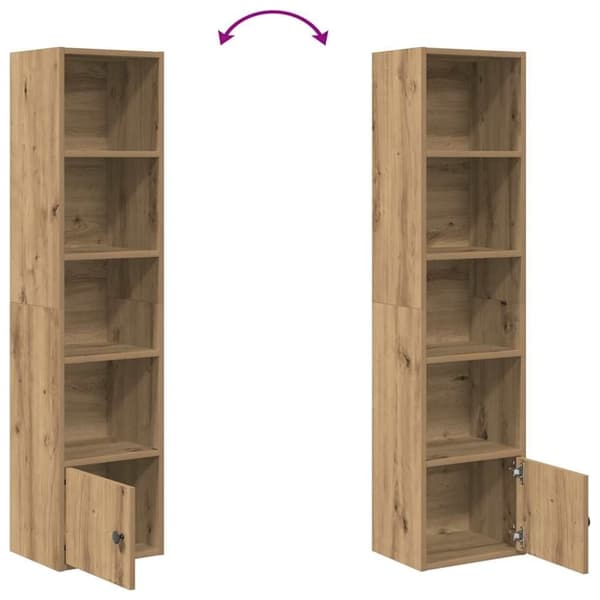 vidaXL Bokhylla artisan ek 31x24x127 cm konstruerat trä