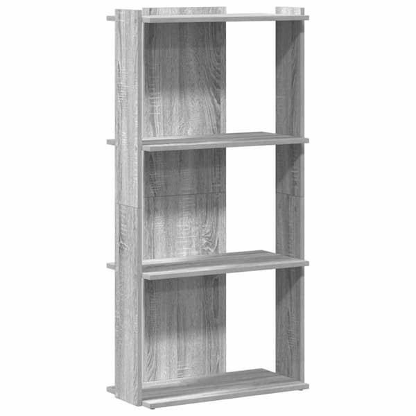 vidaXL bogreol 60x30x120 cm 3 hylder konstrueret træ grå sonoma-eg