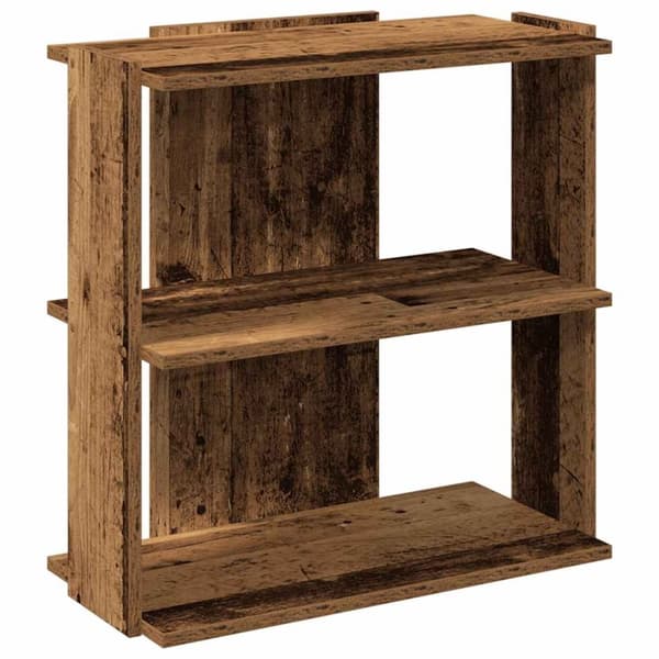 vidaXL bogreol med 3 hylder 60x30x60 cm konstrueret træ antikt træ