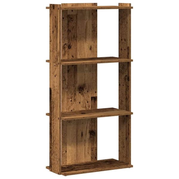 vidaXL bogreol 60x30x120 cm 3 hylder konstrueret træ antikt træ