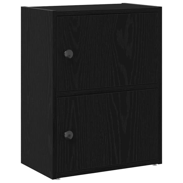 vidaXL Kirjahylly musta tammi 40x24x52 cm tekninen puu
