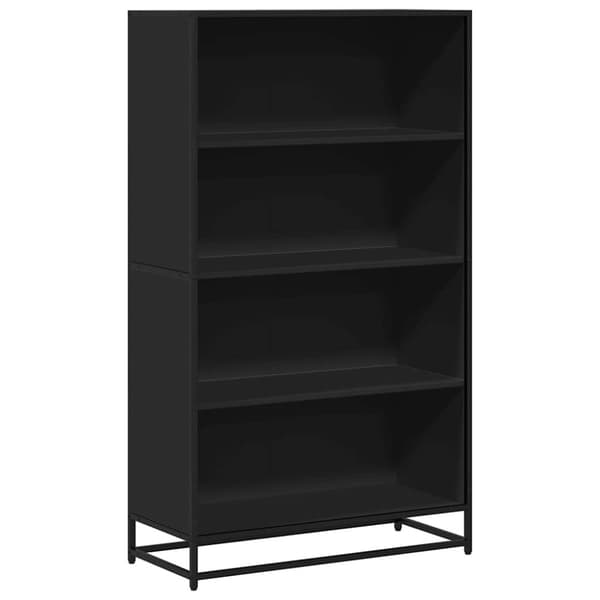 vidaXL Bokhylle svart 80,5x35x139 cm konstruert tre
