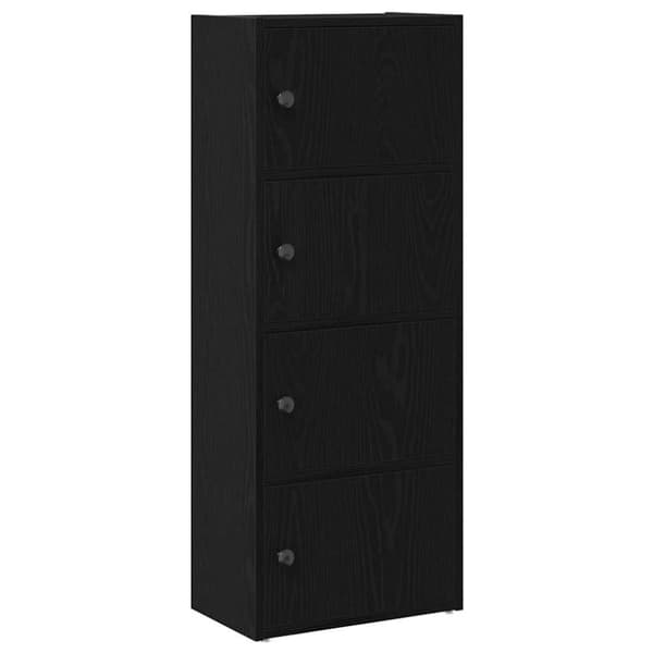 vidaXL Kirjahylly musta tammi 40x24x102 cm tekninen puu