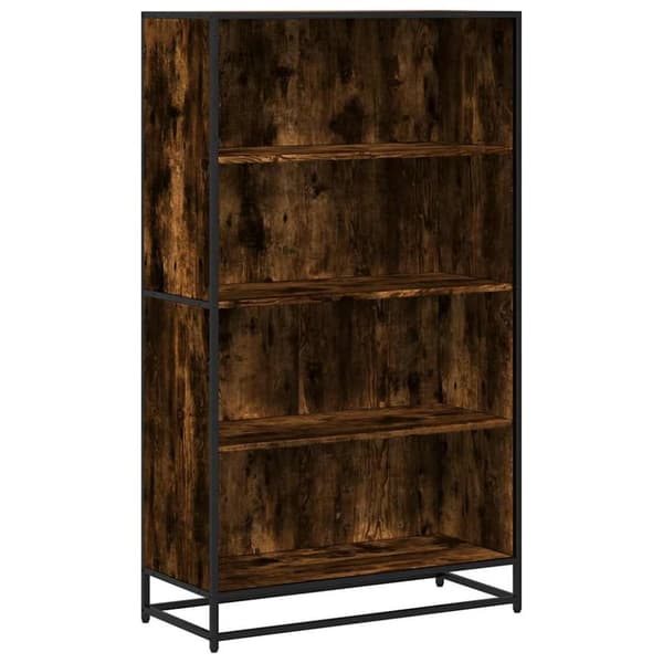 vidaXL bogreol 80,5x35x139 cm konstrueret træ røget egetræsfarve