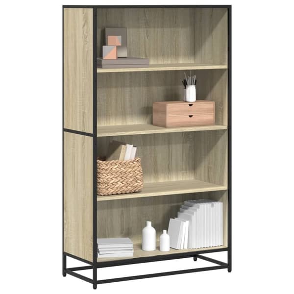 vidaXL bogreol 80,5x35x139 cm konstrueret træ sonoma-eg