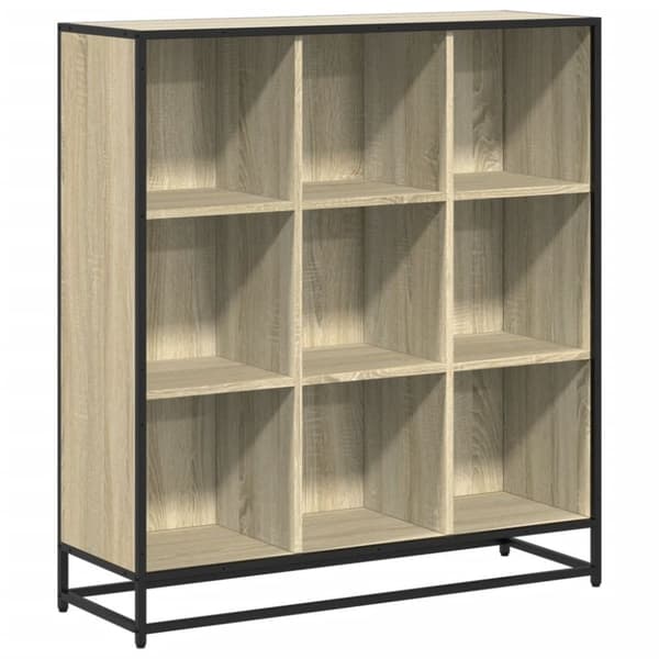 vidaXL bogreol 97,5x33x107,5 cm konstrueret træ og metal sonoma-eg