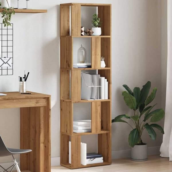 vidaXL Bokhylla artisan ek 45x24x159 cm konstruerat trä