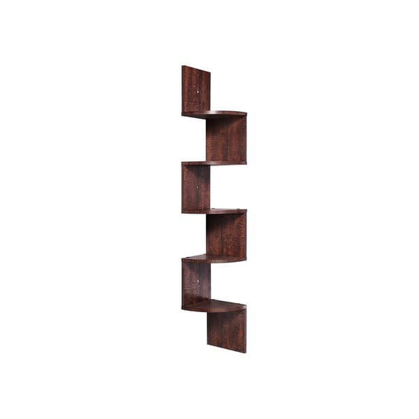 Hjørneskaber - Floating Corner Board - Wall Rack - Wood Look - Brun