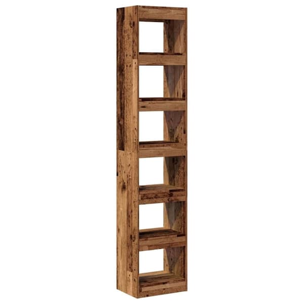 vidaXL Bokhylle/romdeler gammelt tre 40x30x198 cm