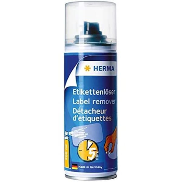 Adhesive remover spray - HERMA - 1266 - 200 ml - Eliminerar etiketter och rester - Lätt att använda