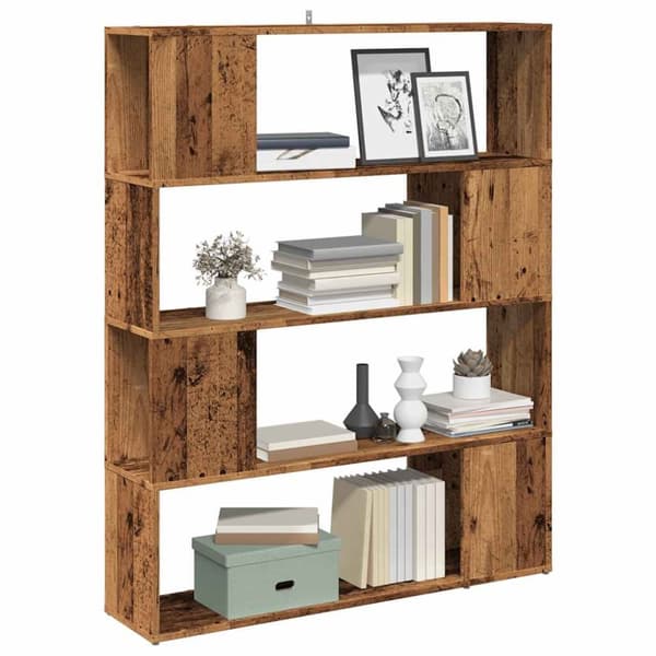 vidaXL bogreol/rumdeler 100x24x124,5 cm antikt træ