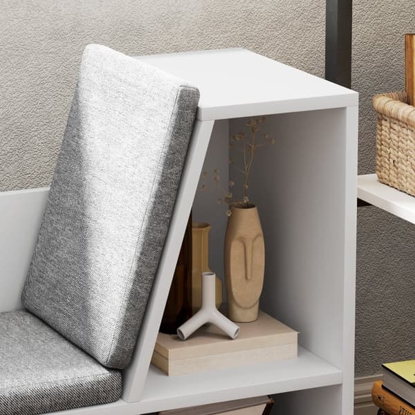 Rootz Bogreol - Bogreol - Opbevaringsenhed - Organiser bøger - 105W x 30D x 63H cm - Seks rum - Komfortable sædehynder