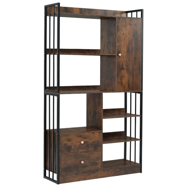 Rootz Industrial Design kirjahylly - Vintage kirjahylly - Säilytyshyllyt - Kestävä teräs - 100L x 30W x 173,5K cm