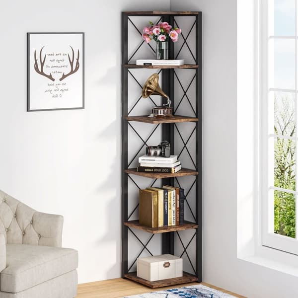 Rootz 6-vånings förvaringshylla - Organizer - Displayställ - Utrymmesbesparande design - 32 cm L x 32 cm B x 180 cm H