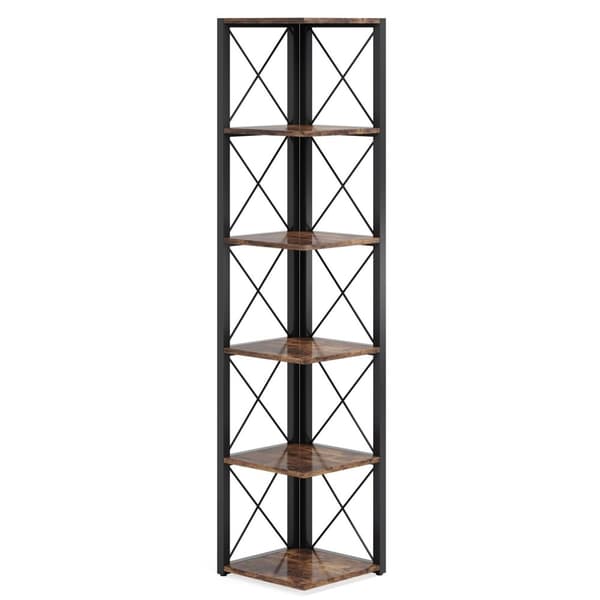 Rootz 6-vånings förvaringshylla - Organizer - Displayställ - Utrymmesbesparande design - 32 cm L x 32 cm B x 180 cm H