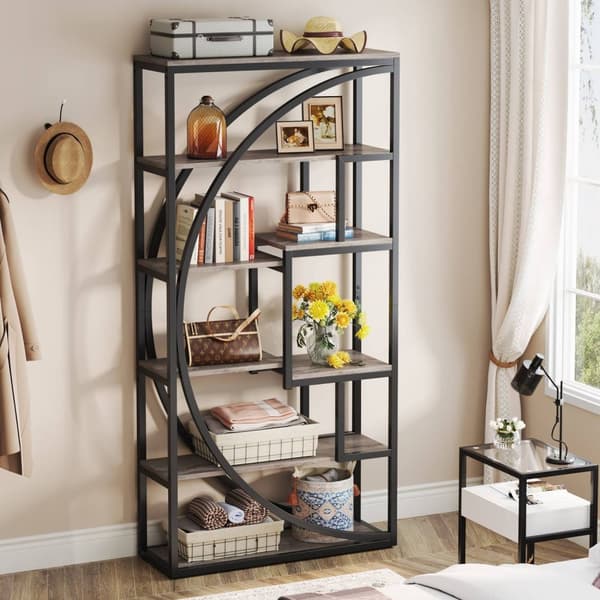 Rootz 6-vånings bokhylla - Bokhylla - Vitrine - Hållbar och robust - 70 cm B x 30 cm D x 179,8 cm H