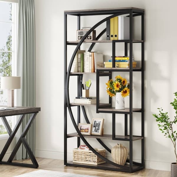 Rootz 6-vånings bokhylla - Bokhylla - Vitrine - Hållbar och robust - 70 cm B x 30 cm D x 179,8 cm H