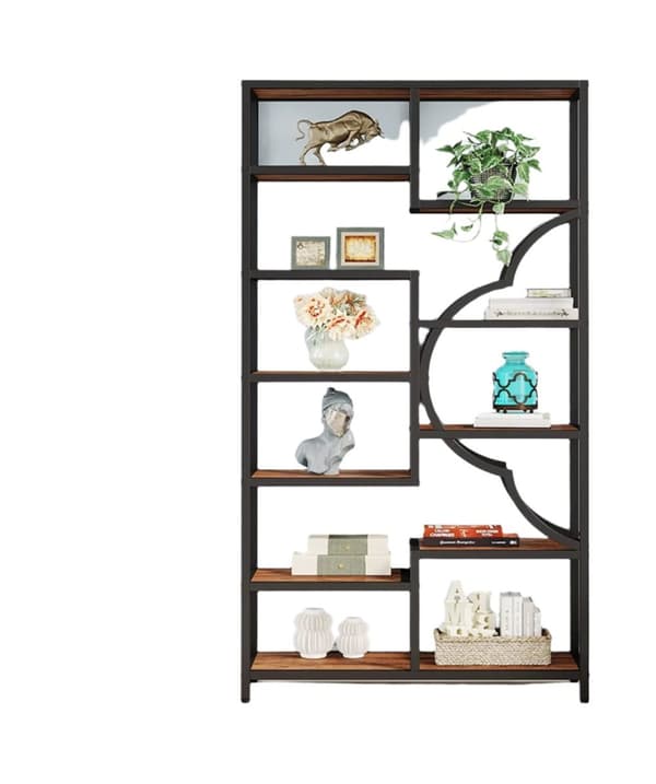 Rootz asymmetrisk bogreol - Displaystativ - Rumdeler - Høj belastningskapacitet - 30 cm D x 100 cm B x 190 cm H