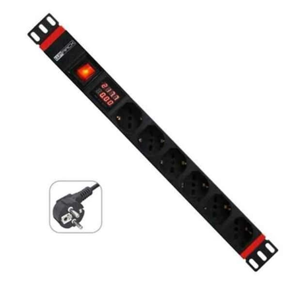 Schuko 19 "6 Way multistikdåse WP WPN-PDU-G03-06