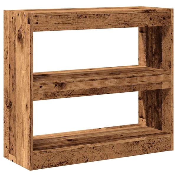 vidaXL bogreol/rumdeler 80x30x72 cm gammelt trælook