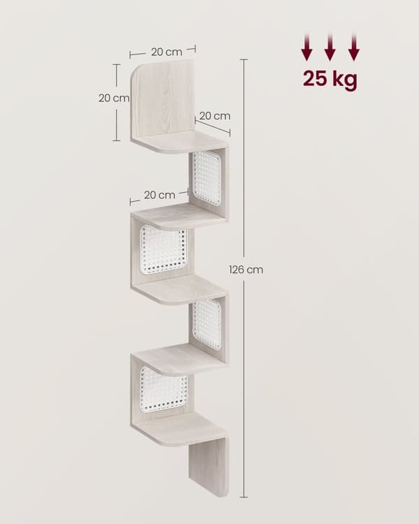 Kulmapöytä - 5 tasoa - siksak -muoto - kaurahiutaleet beige