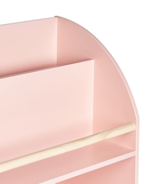 Bokhylla 3 Våningar Pastellrosa Furu Trä MDF Hyllor