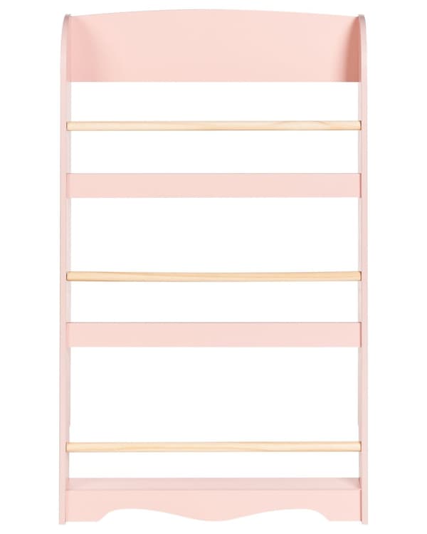 Väggbokhylla Pastellrosa 3 Våningar Furu Trä MDF Barnrum