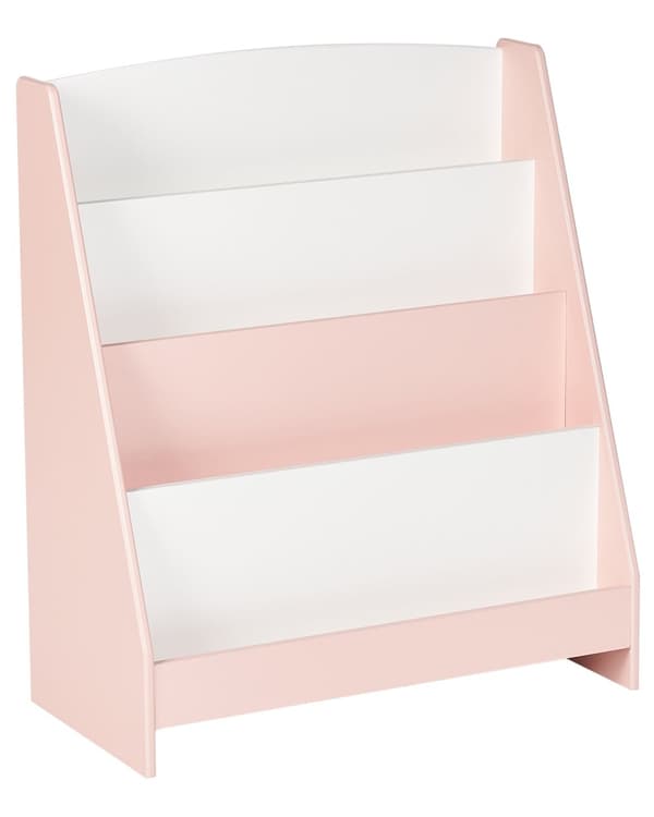 4-lags Bokhylle Pastellrosa MDF-hyller Tre Moderne Design til Barnerom