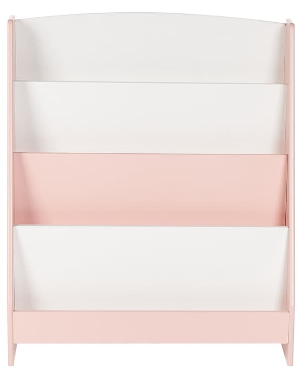 4-lags bogreol Pastelrosa MDF-hylder Træ Moderne design til børneværelset
