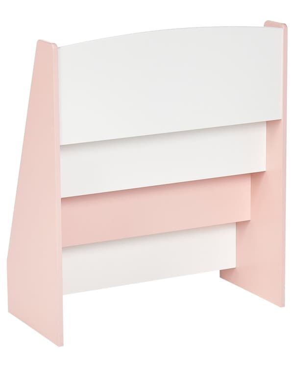 4-lags bogreol Pastelrosa MDF-hylder Træ Moderne design til børneværelset