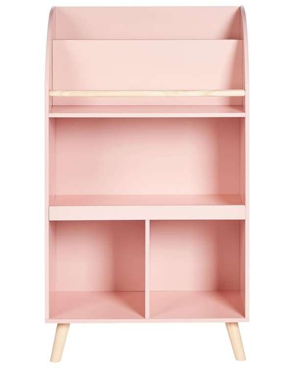 3-lags bogreol Pastelrosa MDF-hylder i fyrretræ til børneværelset Moderne design