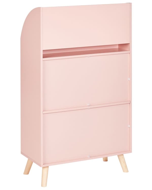 3-lags bogreol Pastelrosa MDF-hylder i fyrretræ til børneværelset Moderne design