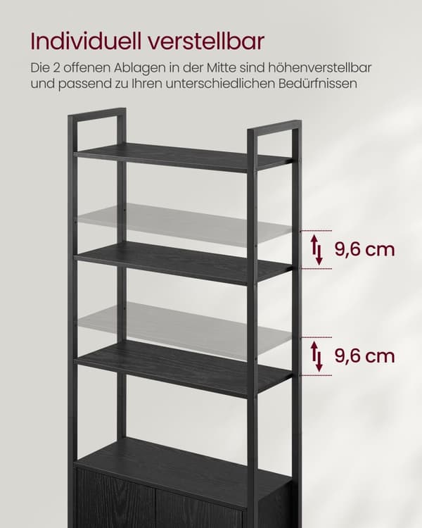 Bokhylla 24 x 60 x 159,5 cm ebenholts svart-bläck svart