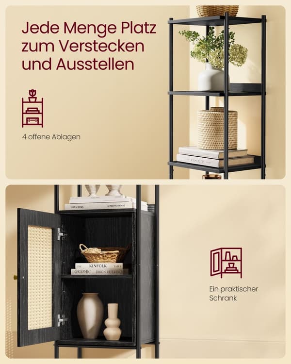 Bogreol 6 niveauer med metalramme Ebbenzwart-Matzwart