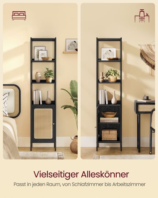 Bogreol 6 niveauer med metalramme Ebbenzwart-Matzwart