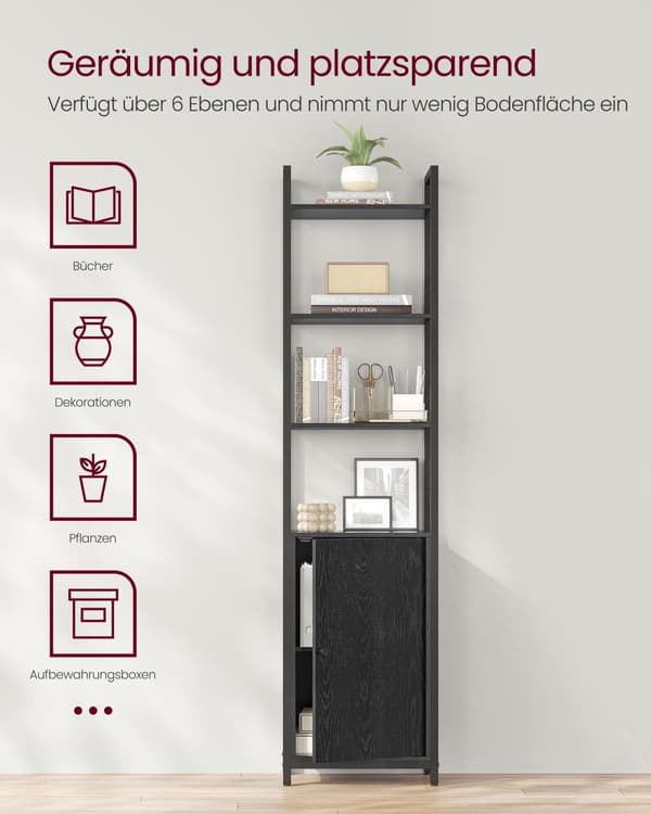 Bogreol 24 x 40 x 159,5 cm ibenholt sort-blæk sort