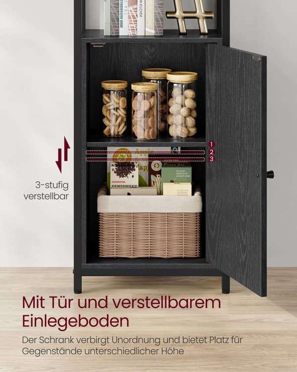 Bogreol 24 x 40 x 159,5 cm ibenholt sort-blæk sort