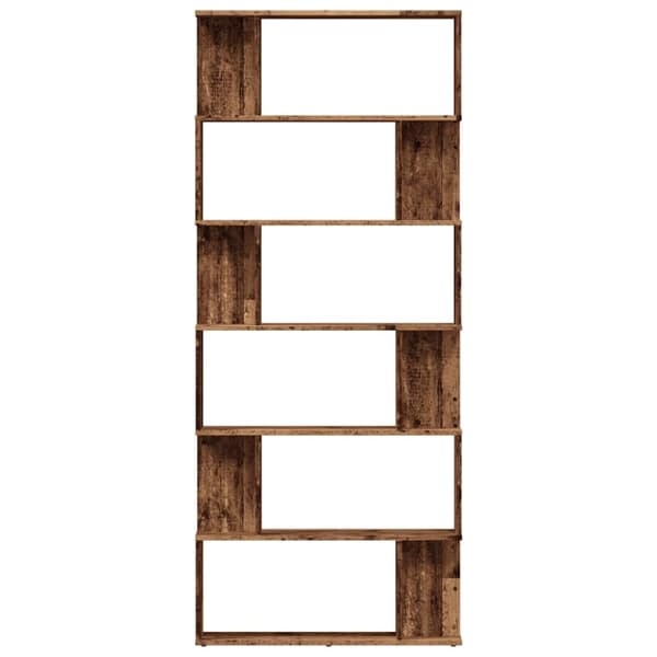 vidaXL bogskab 80x24x192 cm konstrueret træ antikt træ