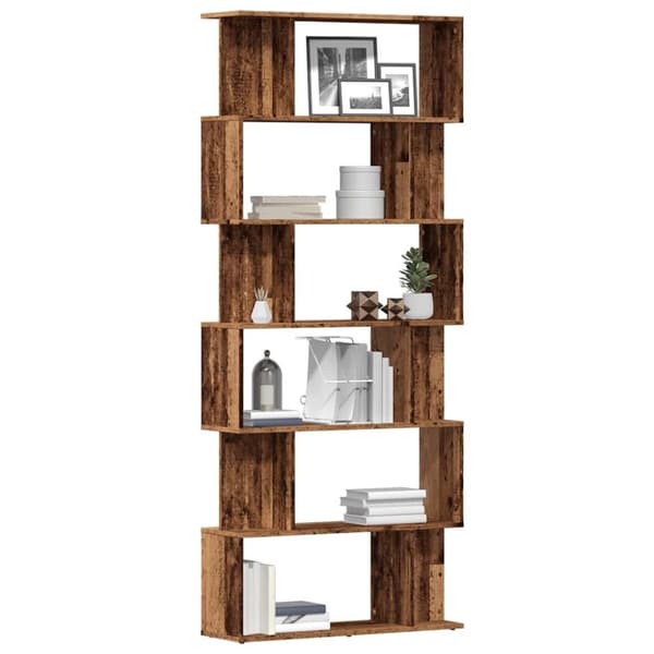 vidaXL bogskab 80x24x192 cm konstrueret træ antikt træ