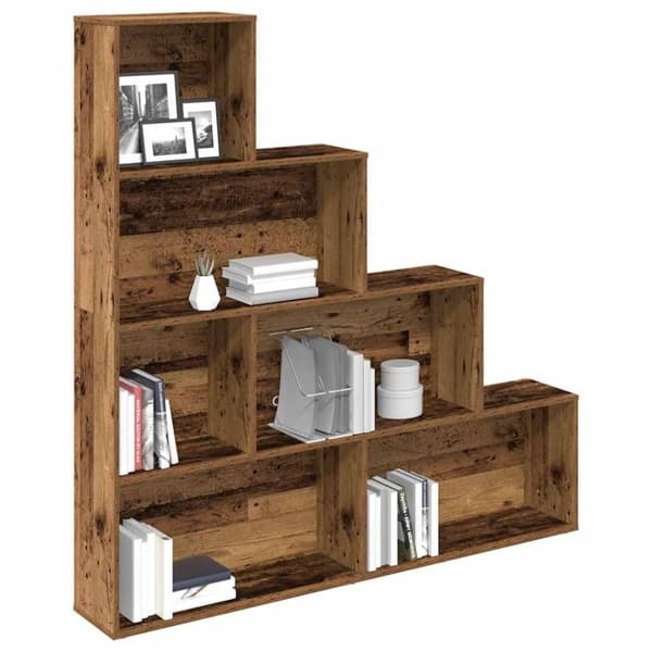 vidaXL bogreol 157x24x160 cm konstrueret træ antikt træ